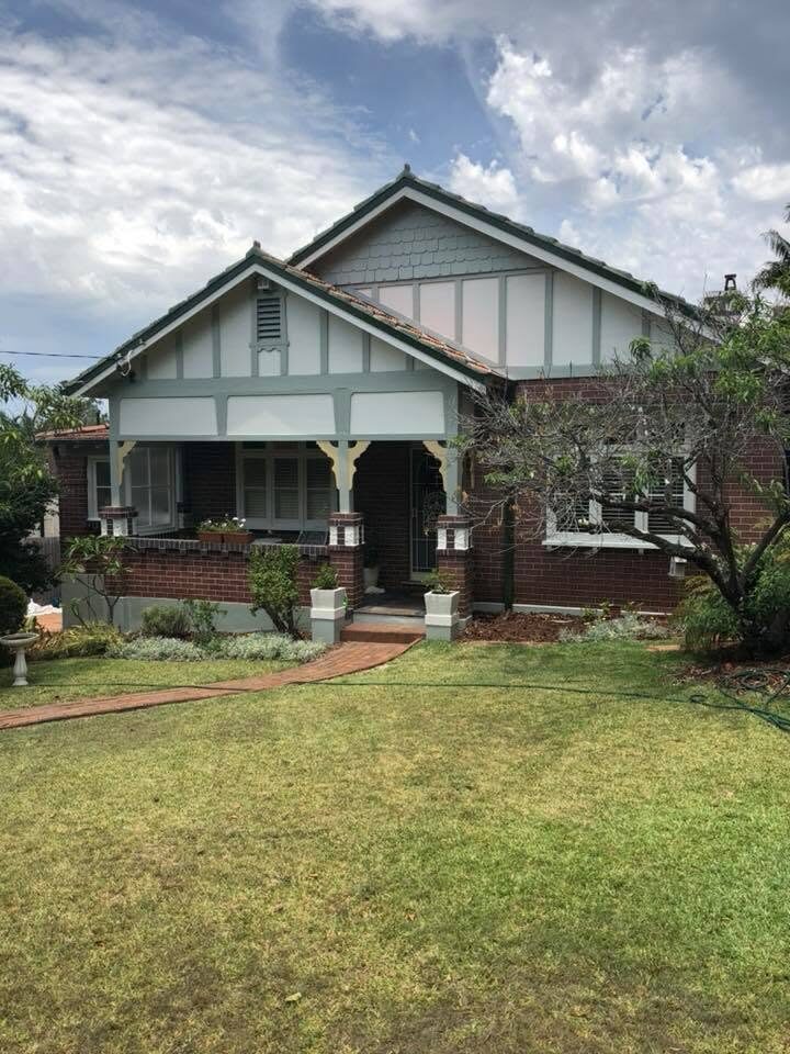 Federation brick bungalow, Sage and cream, by Luxe Effects